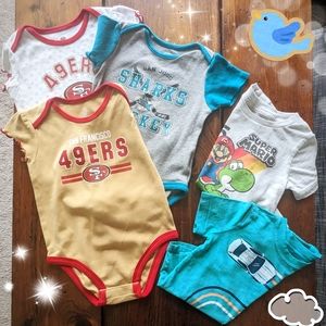 18m 49ers & Sharks onsies bundle
